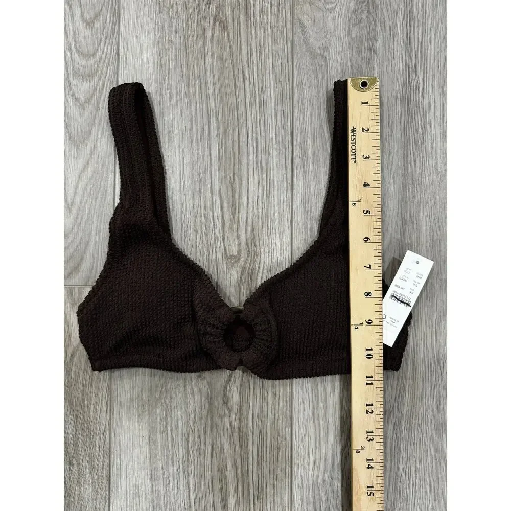 J.Crew Claudia O-ring scrunchie bikini top Inky Expresso XS